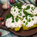 Green peas with bacon. Italian recipe.